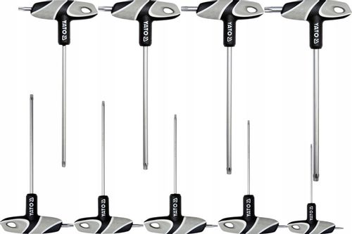 YATO KLUCZE TRZPIENIOWE Z RĘKOJEŚCIĄ ZESTAW KOMPLET KLUCZY TORX T10-T50 9el na Arena.pl