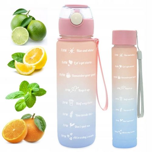 Butelka Na Wodę Bidon z Miarką Ze Słomką Na Siłownie Fitness 700ml + Gratis na Arena.pl