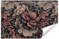 Fototapeta Do Salonu KWIATY Styl Retro Rośliny Abstrakcja 135cm x 90cm