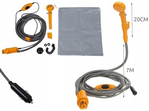 MEGA ZESTAW PRYSZNIC NATRYSK OGRODOWY POD NAMIOT CAMPING 12V na Arena.pl