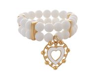 bransoletka podwójna z agatami z białym sercem (b24/lat/41/1au)