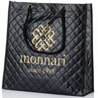 TORBA NA ZAKUPY Czarna MONNARI Duża POJEMNA A4 WODOODPORNA