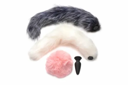 tailz snap-on plug z 3 wymiennymi ogonami - silikonowy, czarny na Arena.pl