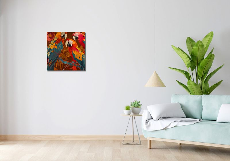 Obraz 50x50cm Kolorowe Ary zdjęcie 2