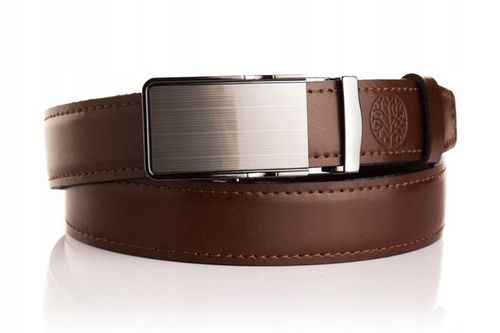 Pasek skórzany męski Betlewski brązowy klamra automat prezent + certyfikat na Arena.pl
