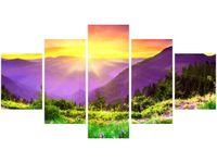 80CM 150CM OBRAZ 5 ELEM KWIECISTA ŁĄKA ŚCIENNY