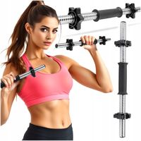 GRYF PROSTY KRÓTKI DO HANTLI STALOWY GWINTOWANY Z ZACISKAMI 45cm 25mm