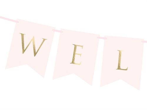 Baner, Welcome, jasnoróżowy, 95 cm na Arena.pl