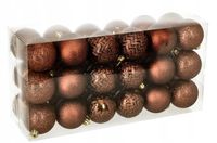 Zestaw bombek choinkowych 36 sztuk w kolorze brązowym