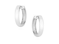 Eleganckie rodowane srebrne gładkie kolczyki kółka srebro 925 S0087E