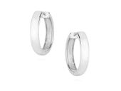 Eleganckie rodowane srebrne gładkie kolczyki kółka srebro 925 S0087E