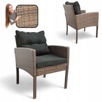 FOTEL OGRODOWY MEBLI OGRODOWYCH SFS078-SC TECHNORATTAN BRĄZ JASNY