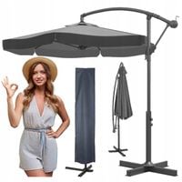SOLIDNY PARASOL OGRODOWY Składany Regulowany z Wysięgnikiem 350cm POKROWIEC