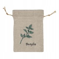 Woreczek Lniany na Zioła Bazylia. Woreczek z Lnu do Przechowywania Ziół