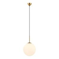 Wisząca lampa loftowa Deore do salonu ball mosiądz biała