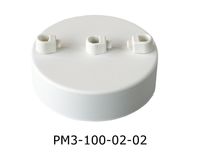 Podsufitka Biała 3 otwory 100mm + biały hamulec plastikowy