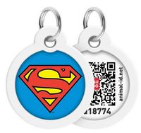 Collar Waudog Smart Id Zawieszka Z Qr-Paszportem Okrągła 3Cm Superman