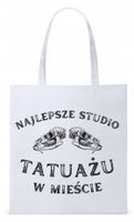 Torba Biała Eco Shopper Dla Tatuażysty Prezent Z Nadrukiem Ze Zdjęciem