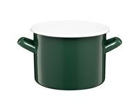 Garnek emaliowany polewany gładki GORDON 16 cm 2,4 l butelkowa zieleń biały