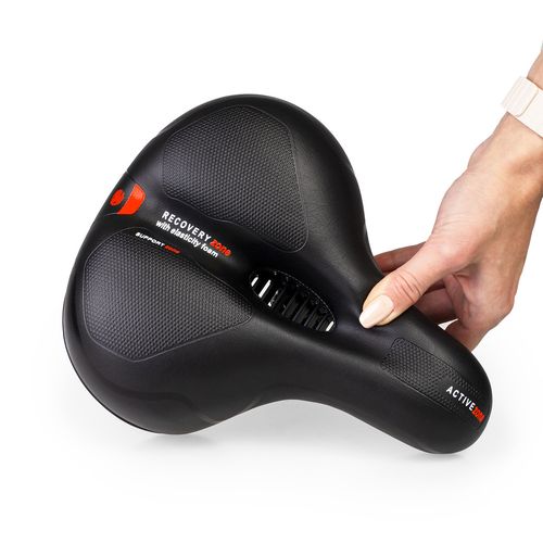 Siodełko Rowerowe Szerokie Amortyzujące Z Odblaskami Rs5 Czerwone na Arena.pl