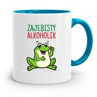 Dla Alkoholika Pijaka Kubek Błękitny Na Prezent Z Nadrukiem Ze Zdjęciem