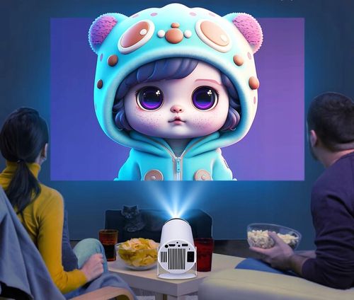 PROJEKTOR RZUTNIK ANDROID TV WIFI FULL HD PRZENOŚNY SMART GŁOŚNIK OBROTOWY na Arena.pl