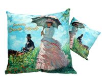 Poduszka z wypełnieniem/suwak - C. Monet, Kobiata z parasolem (CARMANI)