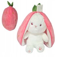 Maskotka Królik pluszowa Pluszak Truskawka Uszy 35cm 2w1 Przytulanka MIŚ