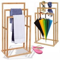 Stojak wieszak łazienkowy drewniany bambus regał drabinka półka
