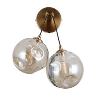 Kulisty kinkiet ścienny Perlos WL-54456-2-HB-AMB Italux mosiądz bursztynowy