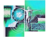 80X70CM OBRAZ ABSTRAKCYJNY TANIEC ZIELENI DUO OBRAZ