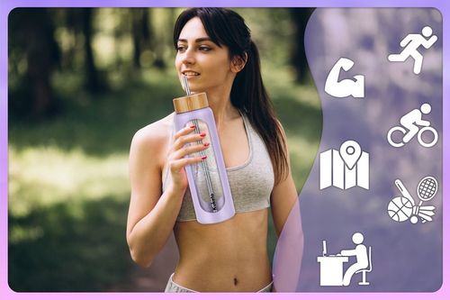 BUTELKA SZKLANA NA WODĘ NAPOJE ZE SŁOMKĄ SITKIEM SZCZELNA DUŻA BIDON 1,2L na Arena.pl