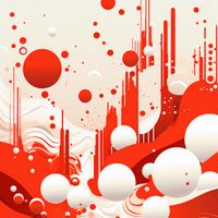 Plakat 100x100cm Krwiście Czerwone Wibracje