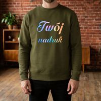 Bluza crewneck khaki z Twoim nadrukiem S