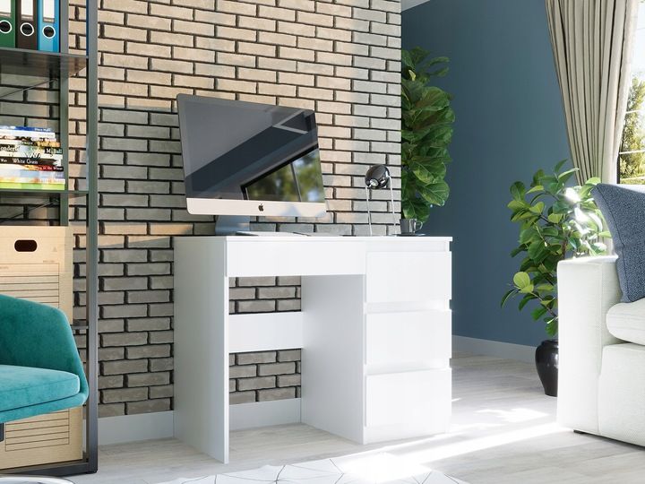 Meble Biurko komputerowe stolik 90cm białe N34 zdjęcie 6