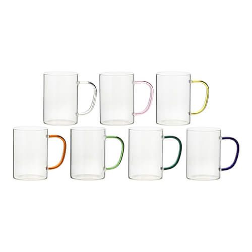 Szklanka 360 ml z żółtym uszkiem do sublimacji na Arena.pl