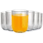 6x Szklanki Ryflowane do Napojów Wody Drinków Zestaw Komplet Szklanek 250ml