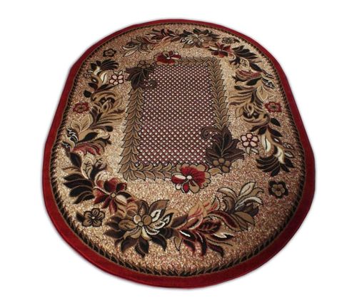 Dywan owalny BCF Alfa 01 czerwony 80 x 150 cm czerwony na Arena.pl