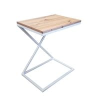 Stolik pomocniczy X LOFT boczny dąb craft podstawa biała