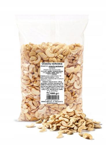 NERKOWCE ORZECHY NERKOWCA pożywna zdrowa przekąska 1000g 1KG BAKALLAND na Arena.pl