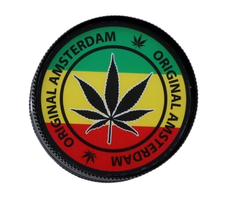 Grinder Młynek do Tytoniu „Original Amsterdam” – liść na tle barw rasta na Arena.pl