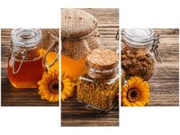 90X60CM OBRAZ MIÓD PSZCZELI TRZY OBRAZY