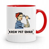 Kubek Czerwony Prezent Dla Mechanika Krew Pot Smar Z Nadrukiem Ze Zdjęciem