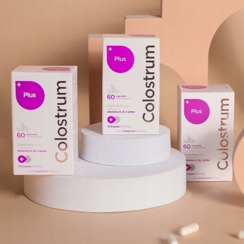 Suplement diety Colostrum PLUS witamina C, D+CYNK KAPSUŁKI 60 dni + prezent na Arena.pl