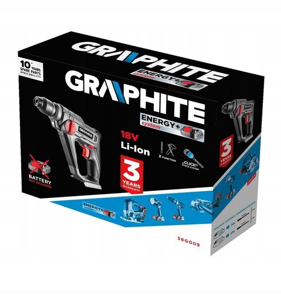 GRAPHITE MŁOTOWIERTARKA 18V Li-Ion SDS-plus bez akumulatora 58G009 zdjęcie 14