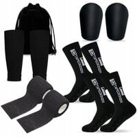 ZESTAW PIŁKARSKI OCHRANIACZE 10x6 cm TEJPY SKARPETY ANTYPOŚLIZGOWE