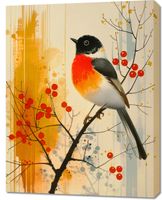 Obraz 70x90cm Jesienny Rudzik