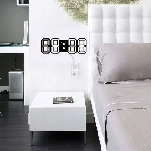 ZEGAR ELEKTRONICZNY WYŚWIETLACZ LED BUDZIK TERMOMETR ALARM DATA CZARNY na Arena.pl