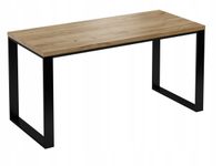 Biurko Modern160 dąb craft złoty/czarny z metalowym stelażem (W1)