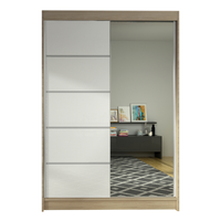 Szafa przesuwna Lino III z lustrem 120cm garderoba - SONOMA/BIAŁY
